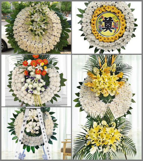 山东莱芜莱城区茶业口镇暗摇头村花圈速递